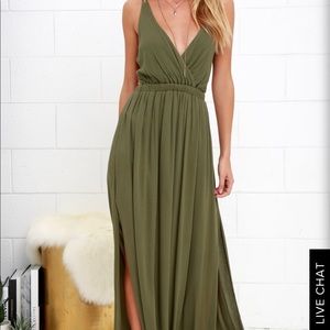 LuLus forest green maxi